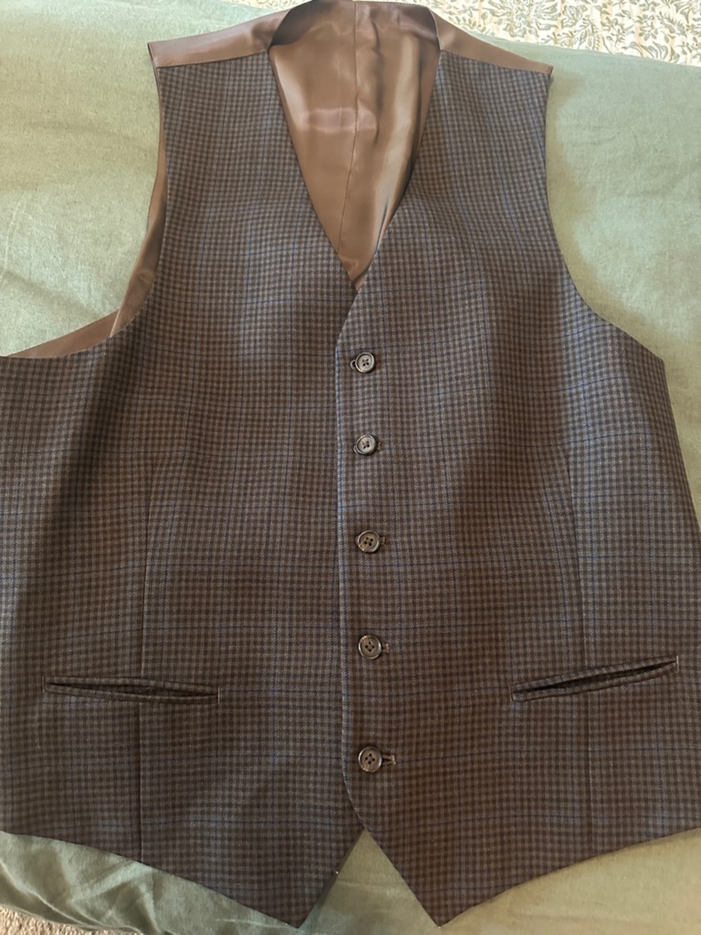 Classic Men's Brown Houndstooth Dress Vest